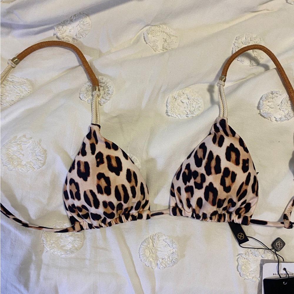 Leopard bikini top